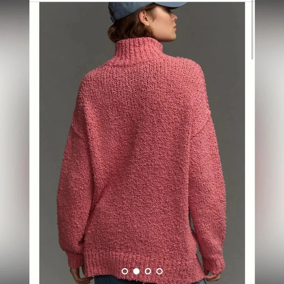 Anthropologie The Need-It Oversized Chunky Knit Mock Neck Sweater Size L - Picture 4 of 15